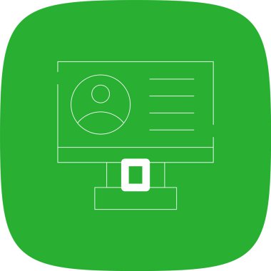 Profil Çizgisi Yuvarlak Köşesi Basit Simge, Vektör Resimleri