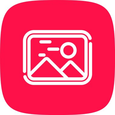 Galeri Hattının Yuvarlak Köşesi Basit Simge, Vektör İllüstrasyonu