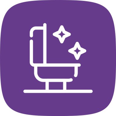 Tuvalet Temizleme Hattı Yuvarlak Köşe Simgesi, Vektör İllüstrasyonu