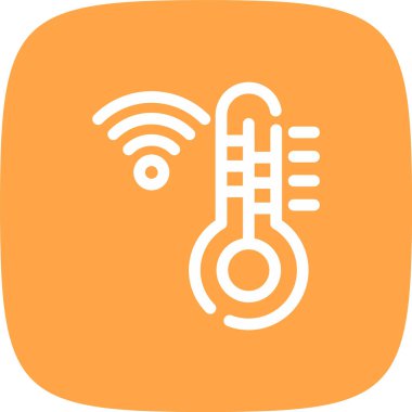 Termostat Hattı Yuvarlak Köşeli Basit Simge, Vektör Resimleri