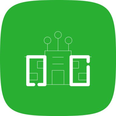 Akıllı Şehir Çizgisi Yuvarlak Köşesi Basit Simge, Vektör Resimleri