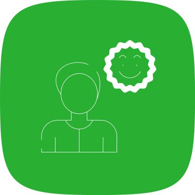 İyimserlik Çizgisi Yuvarlak Köşeli Basit Simge, Vektör Resimleri