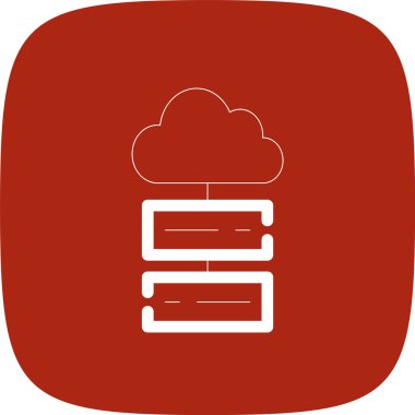 Bulut Depolama Hattı Yuvarlak Köşeli Basit Simge, Vektör Resimleri