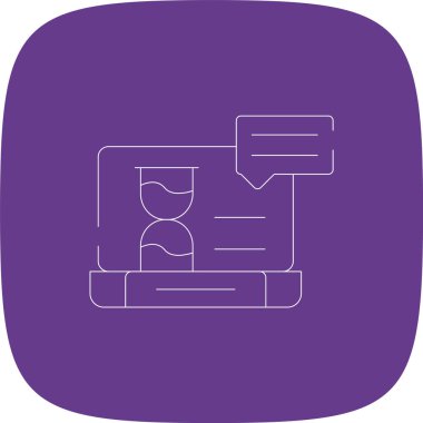 Zaman İzleyici Uygulaması Satır Yuvarlak Köşesi Basit Simge, Vektör Resimleri