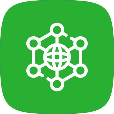 Nöral Ağ Hattı Yuvarlak Köşeli Basit Simge, Vektör Resimleri