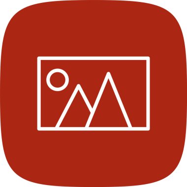 Galeri Hattının Yuvarlak Köşesi Basit Simge, Vektör İllüstrasyonu