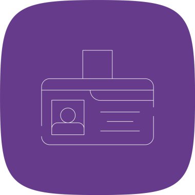 Kimlik Kartı Çizgisi Yuvarlak Köşeli Basit Simge, Vektör Resimleri