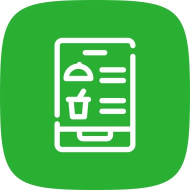 Dijital Uçuşlar Arası Menü Çizgisi Yuvarlak Köşesi Basit Simge, Vektör İllüstrasyonu