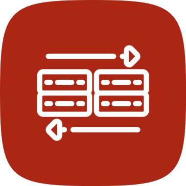 Veri Aktarım Hattı Yuvarlak Köşesi Basit Simge, Vektör Resimleri