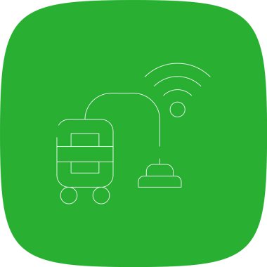 Akıllı Süpürge Hattı Yuvarlak Köşeli Basit Simge, Vektör Resimleri