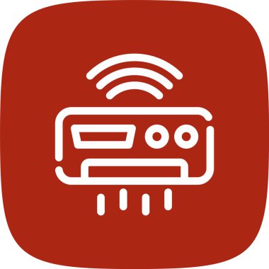 Akıllı Havalandırma Hattı Yuvarlak Köşe Basit Simge, Vektör Resimleri