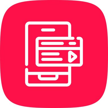 Dijital Finansal Trans Hattı Yuvarlak Köşe Basit Simge, Vektör İllüstrasyonu