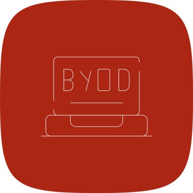 Byod Tur Hattı Yuvarlak Köşe Simgesi Basit Simge, Vektör Resimleri