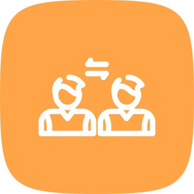 Sosyal Mesafe Çizgisi Yuvarlak Köşe Basit Simge, Vektör Resimleri