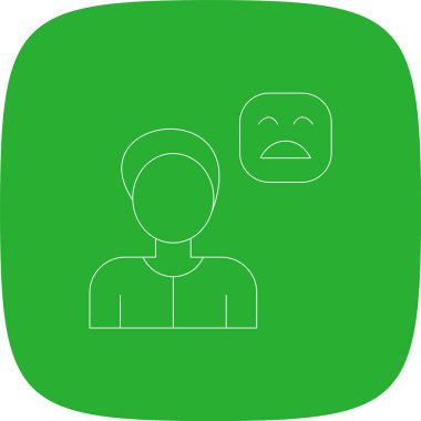 Acıma Çizgisi Yuvarlak Köşesi Basit Simge, Vektör İllüstrasyonu