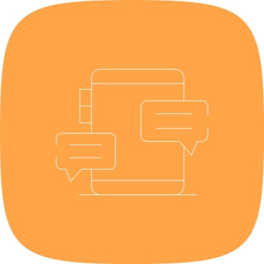 Çevrimiçi Sohbet Hattı Yuvarlak Köşeli Basit Simge, Vektör Resimleri