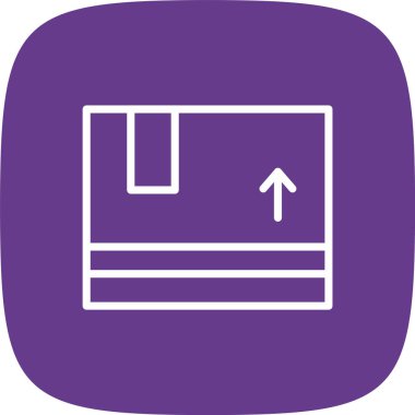 Kutu Satırı Yuvarlak Köşesi Basit Simge, Vektör Resimleri