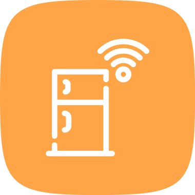 Akıllı Buzdolabı Hattı Köşe Dönüşü Basit Simge, Vektör Resimleri