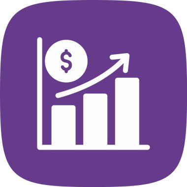 Beyaz arkaplanda grafik simgesi olan dolar işareti