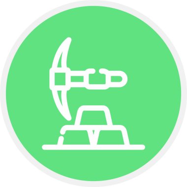 Altın Madeni, Basit Vektör Simgesi İllüstrasyonu