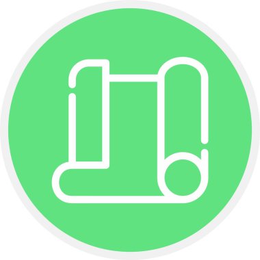 Kağıt Yuvarlama, Basit Vektör Simgesi İllüstrasyonu