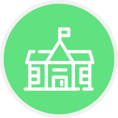 Okul, Basit Vektör Simgesi İllüstrasyonu