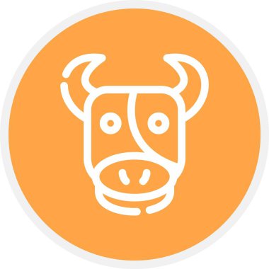 İnek, Basit Vektör Simgesi İllüstrasyonu