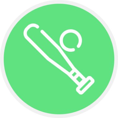 Beyzbol Yarasası, Basit Vektör Simgesi İllüstrasyonu