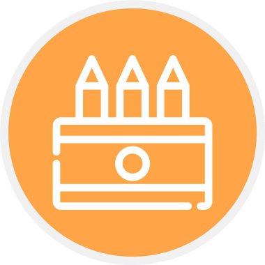 Renkli Kalemler, Basit Vektör Simgesi İllüstrasyonu