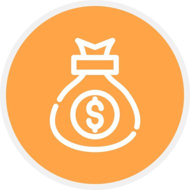 Para Çantası, Basit Vektör Simgesi İllüstrasyonu