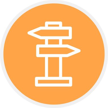 Yol İşareti, Basit Vektör Simgesi İllüstrasyonu