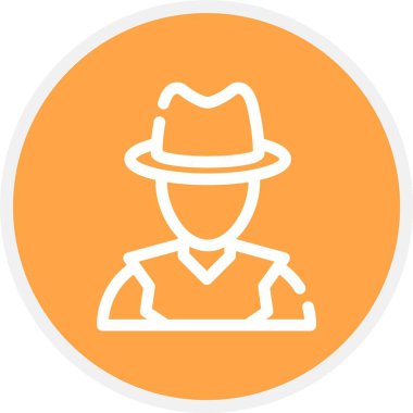 Dedektif, Basit Vektör Simgesi İllüstrasyonu