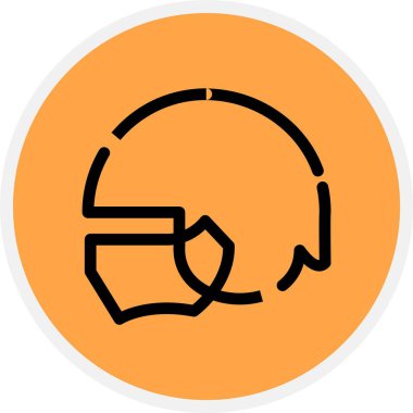 Miğfer, Basit Vektör Simgesi İllüstrasyonu