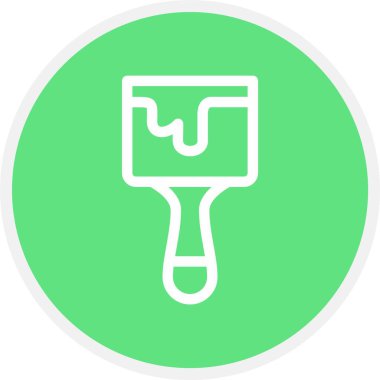 Boya Fırçası, Basit Vektör Simgesi İllüstrasyonu