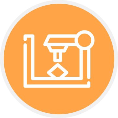 d Yazıcı, Basit Vektör Simgesi İllüstrasyonu