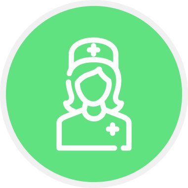 Hemşire, Basit Vektör Simgesi İllüstrasyonu