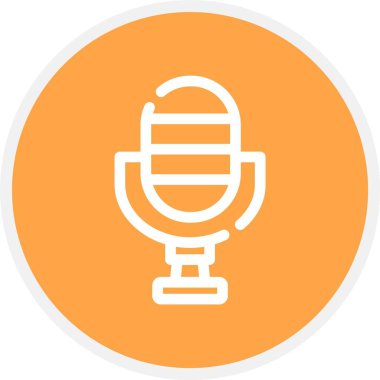 Mikrofon, Basit Vektör Simgesi İllüstrasyonu