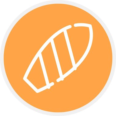 Sörf tahtası, Basit Vektör Simgesi İllüstrasyonu