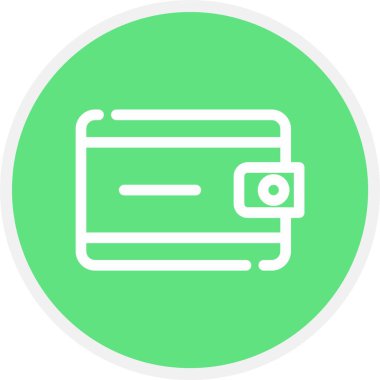 Cüzdan, Basit Vektör Simgesi İllüstrasyonu