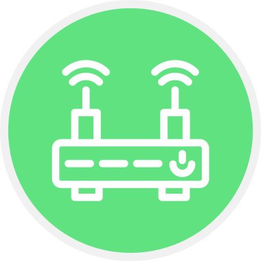 Wifi Yönlendirici, Basit Vektör Simgesi İllüstrasyonu