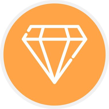 Elmas, Basit Vektör Simgesi İllüstrasyonu