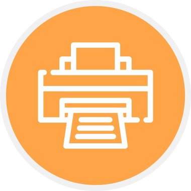 Yazıcı, Basit Vektör Simgesi İllüstrasyonu