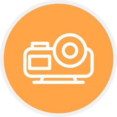 Projektör, Basit Vektör Simgesi İllüstrasyonu