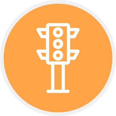 Trafik Işığı, Basit Vektör Simgesi İllüstrasyonu