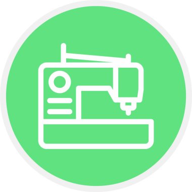 Dikiş Makinesi, Basit Vektör Simgesi İllüstrasyonu