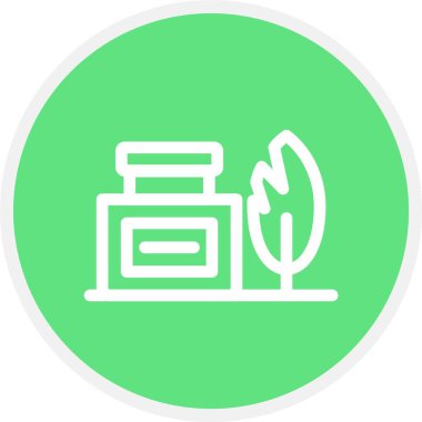 Mürekkep Şişe, Basit Vektör Simgesi İllüstrasyonu