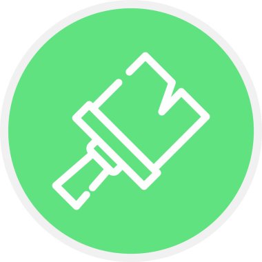 Boya Fırçası, Basit Vektör Simgesi İllüstrasyonu