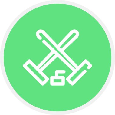 Curling, Basit Vektör Simgesi İllüstrasyonu