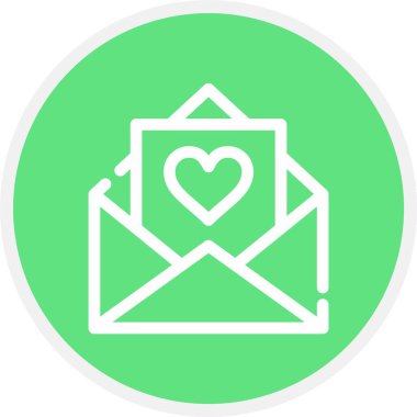 Aşk Mektubu, Basit Vektör Simgesi İllüstrasyonu