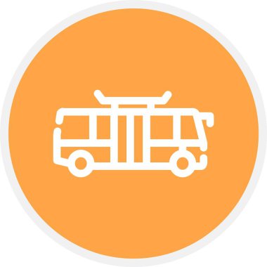 Otobüs, Basit Vektör Simgesi İllüstrasyonu